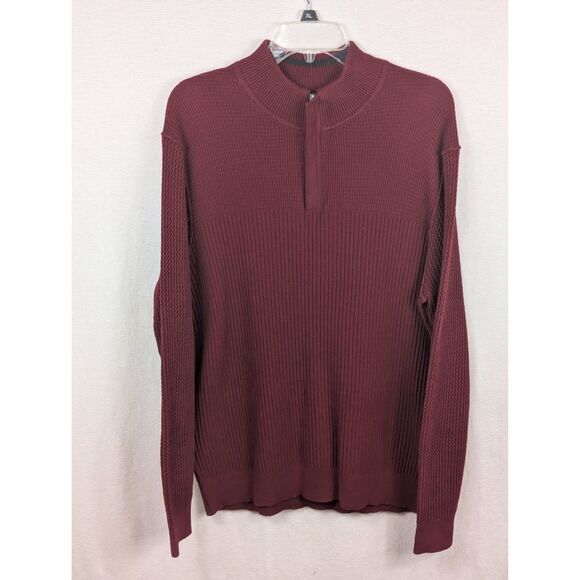 Tommy Bahama Other - Tommy Bahama Tobago Bay Quarter Zip Sweater Maroon Men's Size Medium
